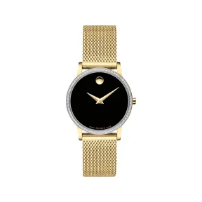 摩凡陀/Movado Shop Watches|Museum Classic系列 28MM 黄色 PVD ​​抛光精钢镶钻 石英机芯 女表 0607606