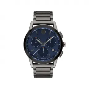 摩凡陀/Movado Museum Sport系列 43MM 灰色和黑色 PVD ​​抛光不锈钢 石英机芯 男表 0607624