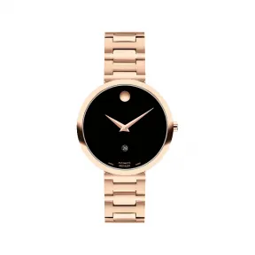 摩凡陀/Movado Museum Classic系列 32MM 不锈钢 玫瑰金 PVD 自动机械机芯 女表 0607680
