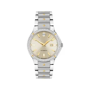 摩凡陀/Movado SE系列 33MM 精钢和黄色 PVD ​​抛光精钢，镶嵌钻石 自动机械机芯 女表 0607683