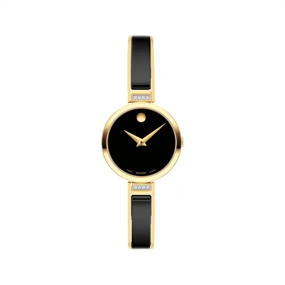 摩凡陀/Movado Bangles系列 24MM 黄色 PVD ​​抛光精钢镶钻 石英机芯 女表 0607716