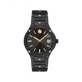 摩凡陀/Movado SE系列 33MM 黑色陶瓷和黄色 PVD ​​抛光精钢 石英机芯 女表 0607741