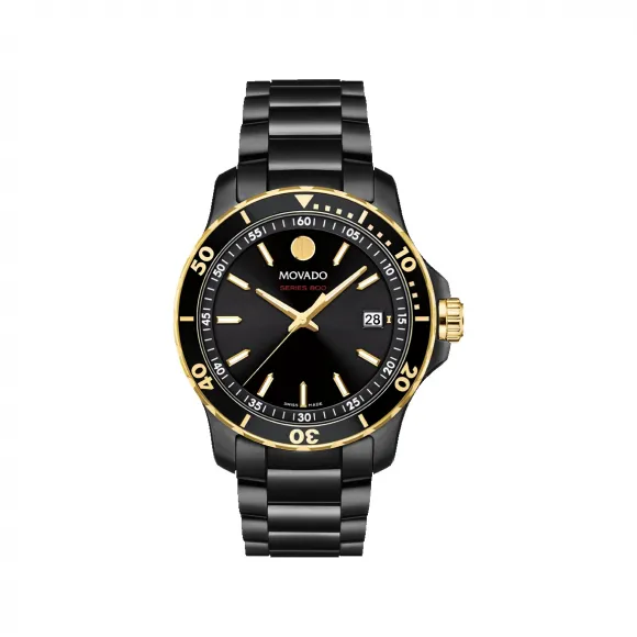摩凡陀/Movado Series 800系列 40MM 黑色 PVD ​​抛光不锈钢 石英机芯 中性表 2600161