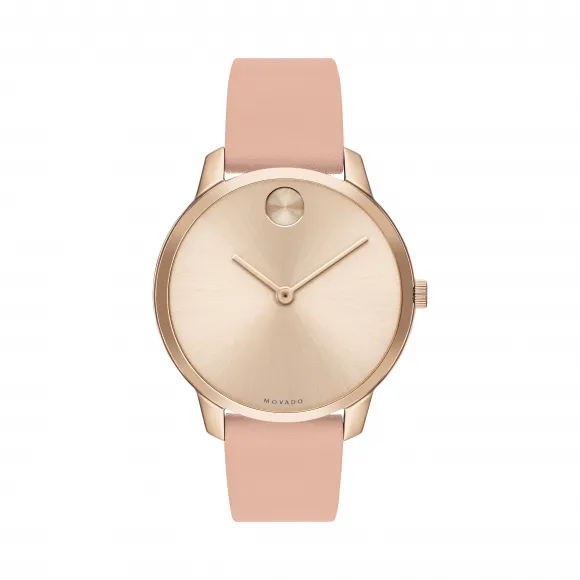 摩凡陀/Movado 波特系列超薄淡玫瑰金色腕表 3600594