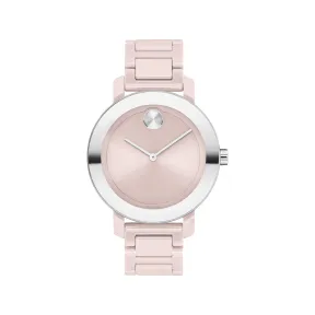 摩凡陀/Movado 摩凡陀 波特 进化 粉色陶瓷表壳 表盘和表链并带有银色的装饰 3600709