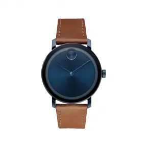 摩凡陀/Movado BOLD系列 40MM 蓝色离子镀不锈钢 石英机芯 中性表 3600806