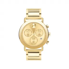 摩凡陀/Movado BOLD系列 42MM 淡金色离子镀不锈钢 石英机芯 男表 3600811