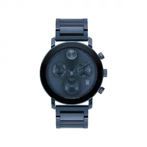 摩凡陀/Movado BOLD系列 42MM 深蓝色离子镀不锈钢 石英机芯 男表 3600812