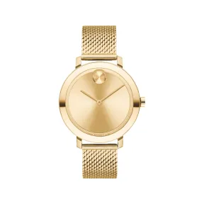 摩凡陀/Movado BOLD系列 34MM 淡金色离子镀不锈钢 石英机芯 女表 3600814