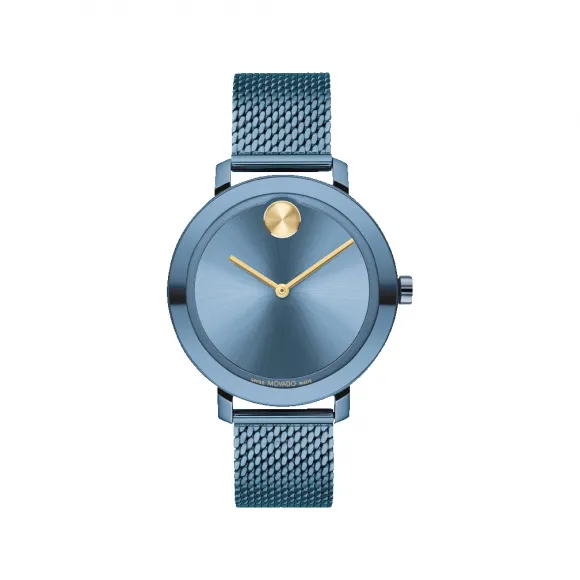 摩凡陀/Movado BOLD系列 34MM 蓝色离子镀不锈钢 石英机芯 女表 3600815