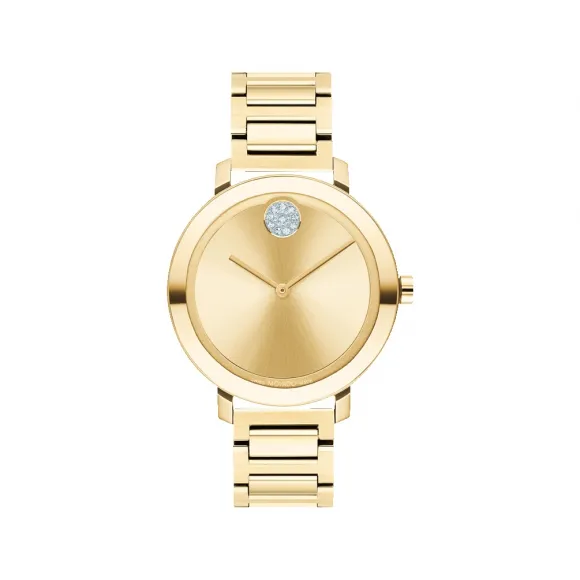 摩凡陀/Movado BOLD系列 34MM 淡金色离子镀不锈钢 石英机芯 女表 3600823