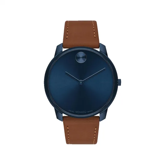 摩凡陀/Movado BOLD系列 42MM 蓝色离子镀不锈钢 石英机芯 男表 3600830