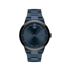 摩凡陀/Movado BOLD系列 42.3MM 蓝色离子镀不锈钢 石英机芯 男表 3600852