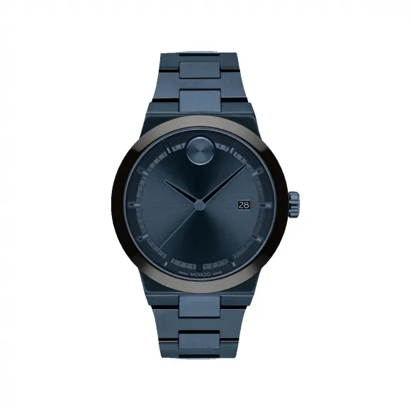 摩凡陀/Movado BOLD系列 42.3MM 蓝色离子镀不锈钢 石英机芯 男表 3600852