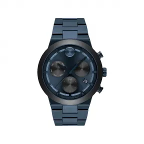 摩凡陀/Movado BOLD系列 44.5MM 深蓝色离子镀不锈钢 石英机芯 男表 3600859