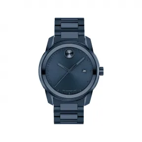 摩凡陀/Movado BOLD系列 42MM 深蓝色离子镀不锈钢 石英机芯 男表 3600862