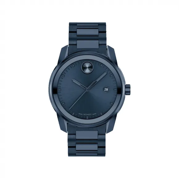 摩凡陀/Movado BOLD系列 42MM 深蓝色离子镀不锈钢 石英机芯 男表 3600862