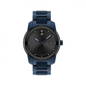 摩凡陀/Movado BOLD系列 42MM 蓝色陶瓷和离子镀黑色不锈钢 石英机芯 男表 3600864