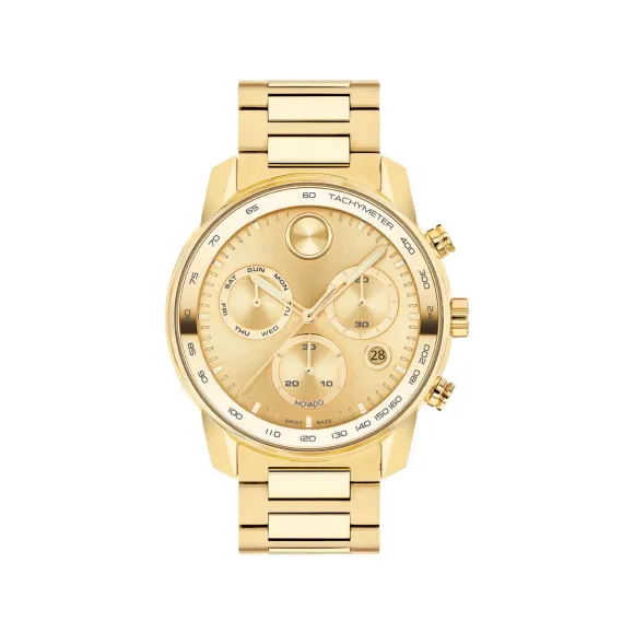 摩凡陀/Movado BOLD系列 44MM 黄金离子镀不锈钢 石英机芯 男表 3600866