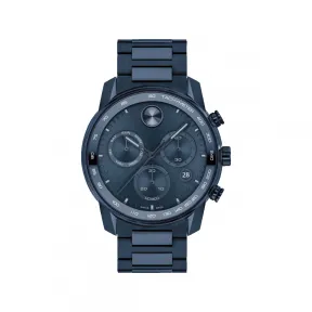 摩凡陀/Movado BOLD系列 44MM 深蓝色离子镀不锈钢 石英机芯 男表 3600868