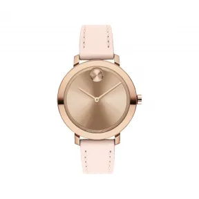 摩凡陀/Movado BOLD系列 34MM 淡玫瑰金离子镀不锈钢 石英机芯 女表 3600889