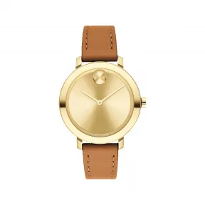 摩凡陀/Movado BOLD系列 34MM 淡金色离子镀不锈钢 石英机芯 女表 3600890