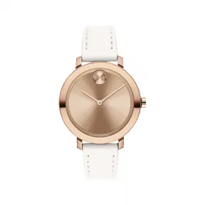 摩凡陀/Movado BOLD系列 34MM 淡玫瑰金离子镀不锈钢 石英机芯 女表 3600891