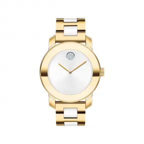 摩凡陀/Movado BOLD系列 36.3MM 淡金色离子镀不锈钢 石英机芯 女表 3600892