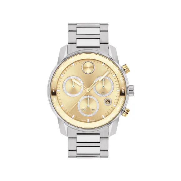 摩凡陀/Movado BOLD系列 44MM 双色不锈钢 石英机芯 男表 3600907
