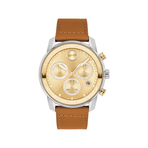 摩凡陀/Movado BOLD系列 44MM 双色不锈钢 石英机芯 男表 3600908