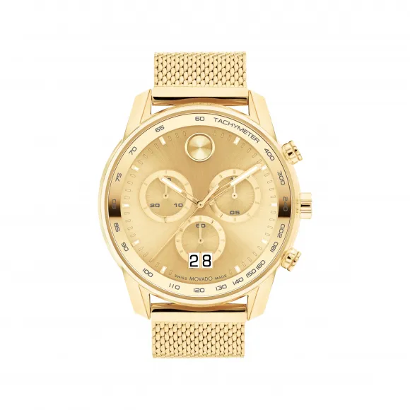 摩凡陀/Movado BOLD系列 48MM 淡金色离子镀不锈钢 石英机芯 男表 3600911