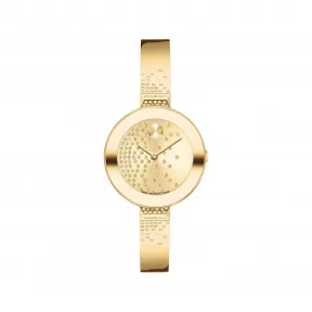 摩凡陀/Movado Bangles系列 28MM ionic light gold 2 镀钢和水晶 石英机芯 女表 3600926