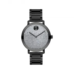 摩凡陀/Movado BOLD系列 34MM 黑色离子镀不锈钢 石英机芯 女表 3600930