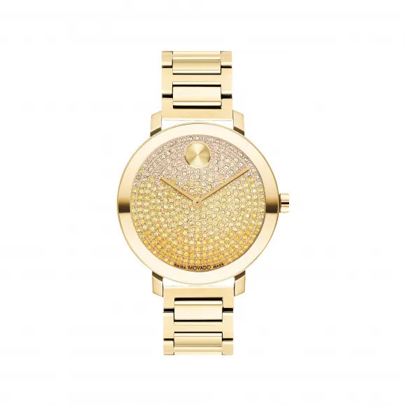 摩凡陀/Movado BOLD系列 34MM 淡金色离子镀不锈钢 石英机芯 女表 3600931