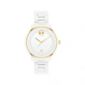 摩凡陀/Movado BOLD|BOLD Verso系列 38.5MM 白色陶瓷 石英机芯 女表 3600934