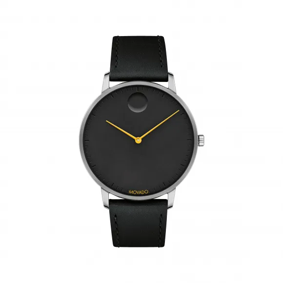 摩凡陀/Movado Face系列 41MM 灰色离子镀不锈钢 石英机芯 男表 3640033