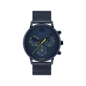 摩凡陀/Movado Face系列 43MM 蓝色离子镀不锈钢 石英机芯 男表 3640051