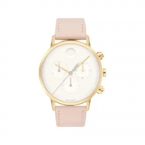 摩凡陀/Movado Face系列 38MM 淡金色离子镀不锈钢 石英机芯 女表 3640058