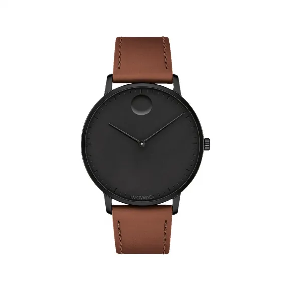摩凡陀/Movado Face系列 41MM 黑色离子镀不锈钢 石英机芯 中性表 3640068