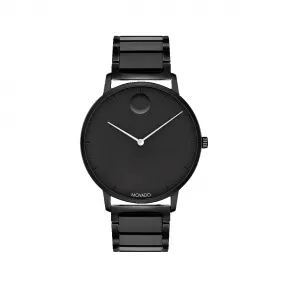 摩凡陀/Movado Face系列 41MM 黑色离子镀不锈钢 石英机芯 中性表 3640069