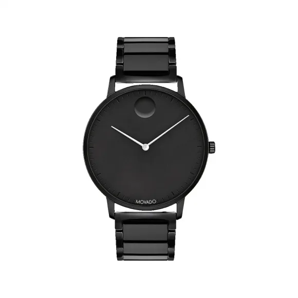 摩凡陀/Movado Face系列 41MM 黑色离子镀不锈钢 石英机芯 中性表 3640069