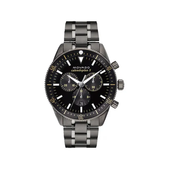 摩凡陀/Movado 系列 42MM 灰色离子镀不锈钢 石英机芯 男表 3650102