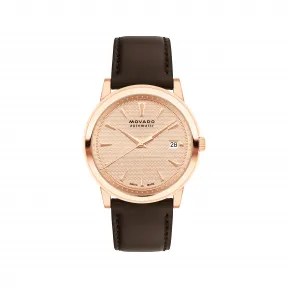 摩凡陀/Movado 摩凡陀传承系列Disco Volante男士自动腕表 棕色皮革表带 3650112