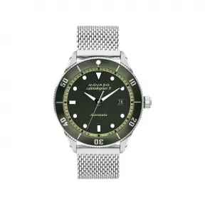 摩凡陀/Movado Heritage Series系列 43MM 不锈钢和绿色铝 自动机械机芯 男表 3650135