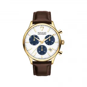 摩凡陀/Movado Heritage Series系列 43MM 黄金离子镀不锈钢 石英机芯 男表 3650146