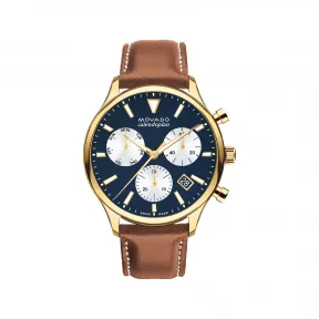 摩凡陀/Movado Heritage Series系列 43MM 黄金离子镀不锈钢 石英机芯 男表 3650148