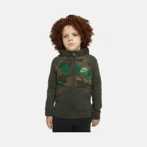 耐克/Nike 红杉绿/体育场绿 大童（男孩）全长拉链开襟连帽衫 CU8933-355