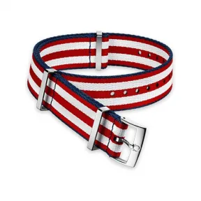 欧米茄/Omega 蓝色饰边红白相间条纹尼龙表带 - 031CWZ010616