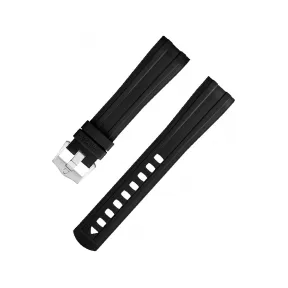 欧米茄/Omega 黑色橡胶表带，搭配针扣，适用于海马系列300米潜水表 两件式表带 032CVZ010126