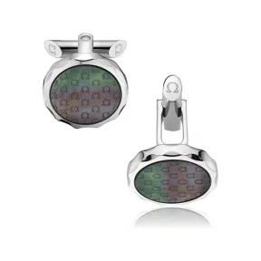 欧米茄/Omega 精钢及雕刻OMEGA图案的大溪地珍珠母贝: 袖扣 C607ST0700105